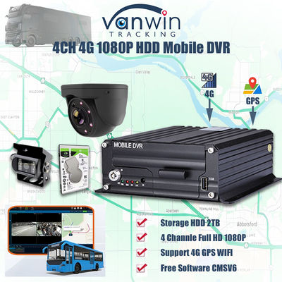 H.265 4CH 1080P HDD Mobile DVR Kendaraan CCTV Video Recorder Kit Kamera Sistem MDVR