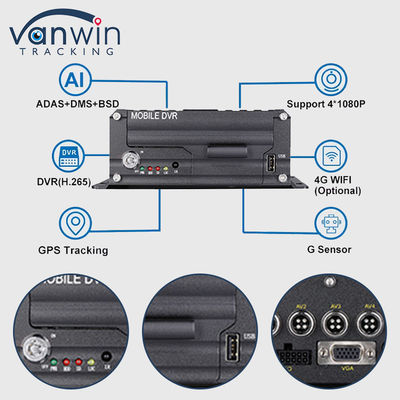 H.265 4CH 1080P HDD Mobile DVR Kendaraan CCTV Video Recorder Kit Kamera Sistem MDVR