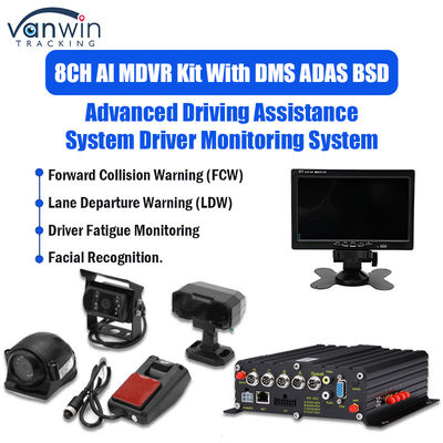 8CH 1080p 4G AI Mobile DVR Dengan Sistem Kamera ADAS DMS BSD GPS Mobile DVR Untuk Truk