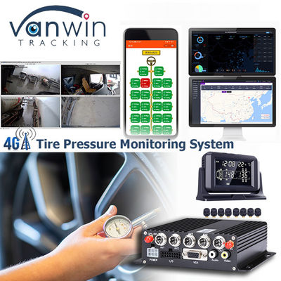 4CH 4G Wireless Real Time Truck MDVR dengan 6-24 Roda Digital Tire Pressure Monitor System