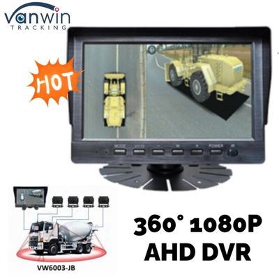 360 derajat AHD DVR 7 / 9 / 10,1 inci Sistem Rekaman Kamera Mobil Untuk Truk Bus