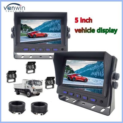 5 Inch LCD Screen TFT Car Monitor Metal Connector+4PIN CCD Warna Rear View Reversing Camera 12-24v Untuk Caravan Van Rv