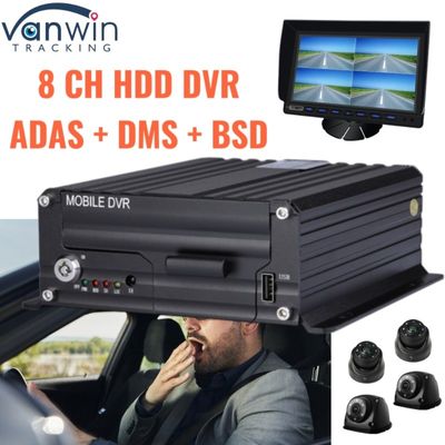 Advanced 8CH AI HDD DVR Dengan ADAS DMS BSD 4G GPS Untuk Pemantauan Keamanan Kendaraan