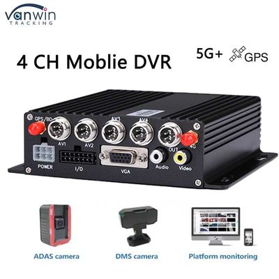 4 Channel Car DVR dengan 5G GPS AHD Camera SD Card Video Recorder untuk Bus Truk
