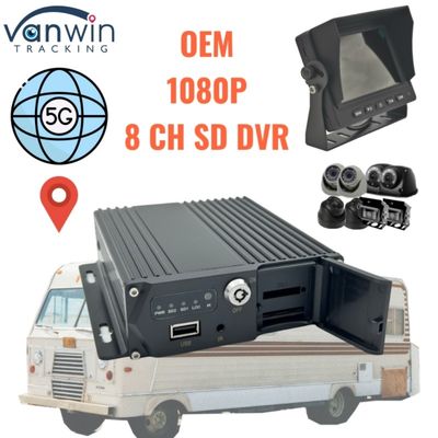 8 Channel SD Card MDVR 5G GPS Vehicle Tracker 1080P Video Recorder Untuk Truk Bus Van Dukungan Layanan OEM