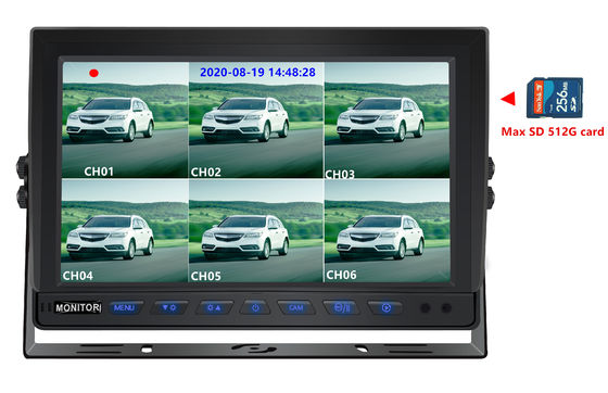 10.1 inci HD TFT LCD Screen Waterproof Vehicle Display untuk Truk/Vans Power Supply DC 12V-24V -30C sampai 80C Night Mode