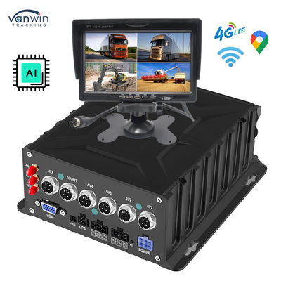 4CH 1080P AI Mobile DVR System dengan GPS Tracker & Vehicle Reverse Camera