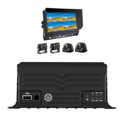 4 Channel AI MDVR dengan GPS Vehicle Tracker Blind Spot Detection Vehicle Mounted Hard Disk Recorder