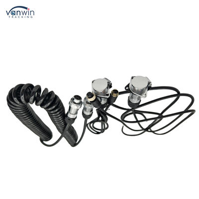 4 Pin Wanita ke Colokan Custom Spring Wire waterproof trailer kabel kamera untuk Truk Forklift