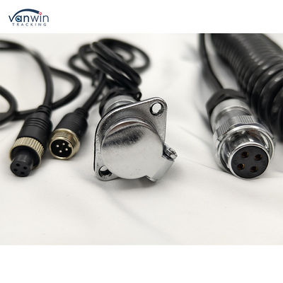 4 Pin Wanita ke Colokan Custom Spring Wire waterproof trailer kabel kamera untuk Truk Forklift
