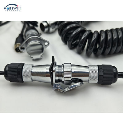 4 Pin Wanita ke Colokan Custom Spring Wire waterproof trailer kabel kamera untuk Truk Forklift