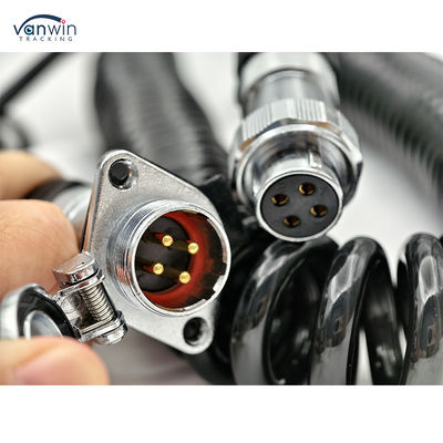 4 Pin Wanita ke Colokan Custom Spring Wire waterproof trailer kabel kamera untuk Truk Forklift