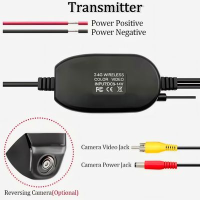 Wireless 2.4G RCA Video Signal Transmitter Receiver Universal Untuk Mobil Rear View Reverse Camera 12V