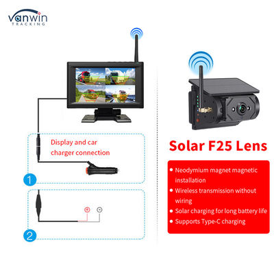 7 Inch Wireless IPS Screen Car Monitor Kit dengan 4 Kamera Surya Mendukung IR Night Vision dan Mudah Dipasang