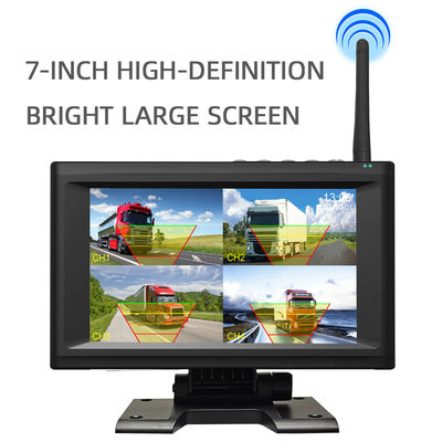 Layar Tampilan Tahan Air 7 Inci Sistem Kamera Pemantauan Pengisian Nirkabel Otomatis 1/2/4CH