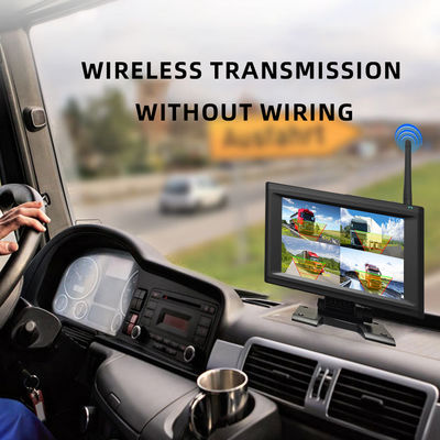 Layar Tampilan Tahan Air 7 Inci Sistem Kamera Pemantauan Pengisian Nirkabel Otomatis 1/2/4CH