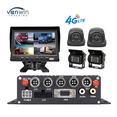 Profesional 4CH 1080P MDVR Untuk Truk Dengan 7 "Monitor 4G/GPS Waterproof Camera & Reverse Aid - Solusi Manajemen Armada All-In-One