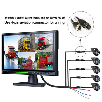 10.1" Touch Screen IPS BSD 5CH Split Car Rear View Monitor DVR AHD 1080P Reverse Parking Backup Camera Kit Untuk Truk Bus RV