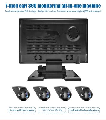 Kamera Belakang Mobil Layar Terpisah Warna 7 Inci Keamanan 360 Pemantauan DVR Recorder 4 Saluran Kamera Truk untuk Bus/Trailer/RV