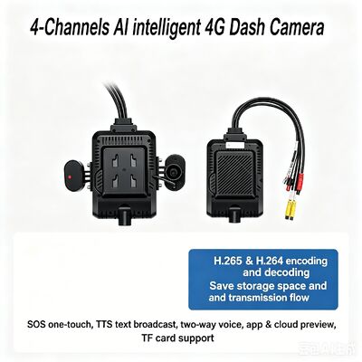 24V 4CH AI Dash Cam Kit Kamera Keamanan Kendaraan DVR dengan DMS ADAS BSD Kamera Sisi untuk Truk / Bus