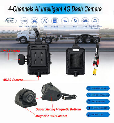 Dash Cam Recorder dengan built-in AI Algoritma untuk Deteksi Perilaku Pengemudi dan Modul 4G Mendukung Band Frekuensi Global