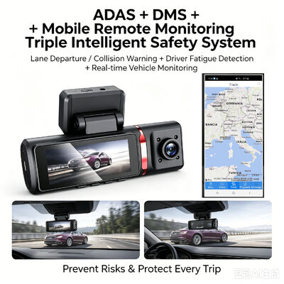 3-Saluran AI 4G Dash Camera 4K Front, ADAS & DMS, Pelacakan GPS, 24/7 Parking Monitor