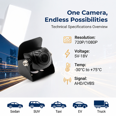 Mini Metal Shell High-Definition Large Angle Waterproof Truck Camera Reverse Camera
