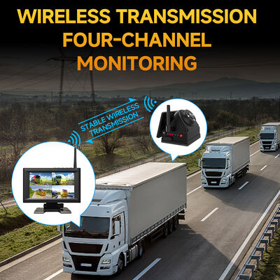 4CH 720P Dashcam Nirkabel untuk Truk, RV & Bus – Alarm BSD IPS 7", Dudukan Magnetik, Dapat Diisi Ulang, Plug-and-Play, Dapat Diperluas 1-4CH