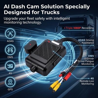 4-Channel AI Intelligent 4G Dash Camera, ADAS + DMS + BSD Active Safety,1080P + 720P Rekaman untuk Taksi