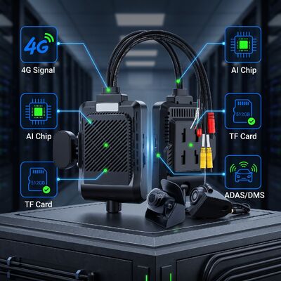 4-Channel AI Intelligent 4G Dash Camera, ADAS + DMS + BSD Active Safety,1080P + 720P Rekaman untuk Taksi