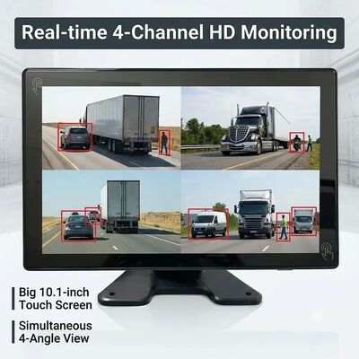 4CH AI BSD Forklift Safety Monitoring System 1080P Kamera/display dan Lampu Alarm LED/cocok untuk Mesin Berat