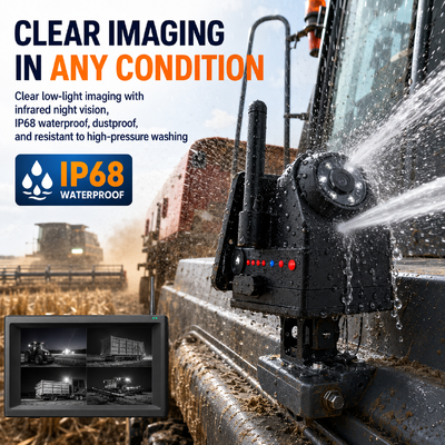 4CH 720P Dashcam Nirkabel untuk Truk, RV & Bus – Alarm BSD IPS 7", Dudukan Magnetik, Dapat Diisi Ulang, Plug-and-Play, Dapat Diperluas 1-4CH