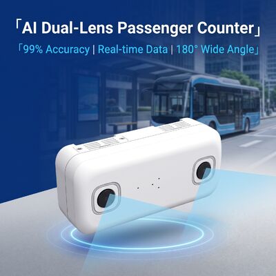 Penghitung Orang 3D Binocular untuk Bus Dual-Lens Perangkat Penghitungan Penumpang Sensor Penghitung Penumpang Otomatis dengan Kamera