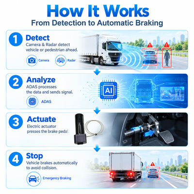AEBS Sistem Pengereman Darurat Otomatis dengan Radar Gelombang Milimeter 77GHz ADAS + DMS dan Pelacakan GPS 4G untuk Keselamatan Kendaraan