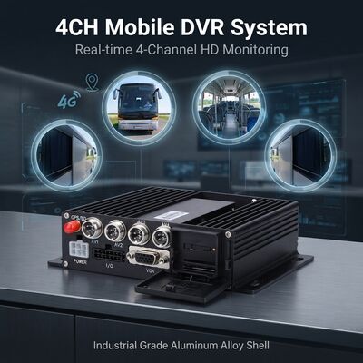 4 Channel Mobile DVR dengan GPS Tracker dan 1080P Car Camera untuk Bus Security System