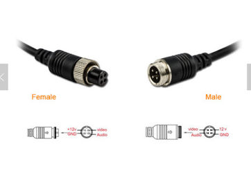 Kawat tembaga M12 DVR Aksesoris Dual 4 Pin Female To Male Connector / Adapter