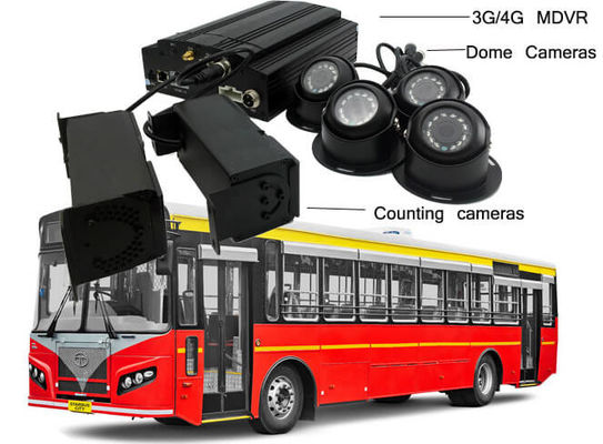 720P 4 CCTV Binocular Cameras VPC Mobile DVR Untuk 23 Bus Penumpang