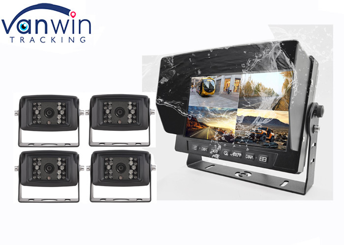 7 Inci 4 Splits AHD HD Waterproof TFT Car Monitor Rearview System Dengan Bingkai Bentuk U