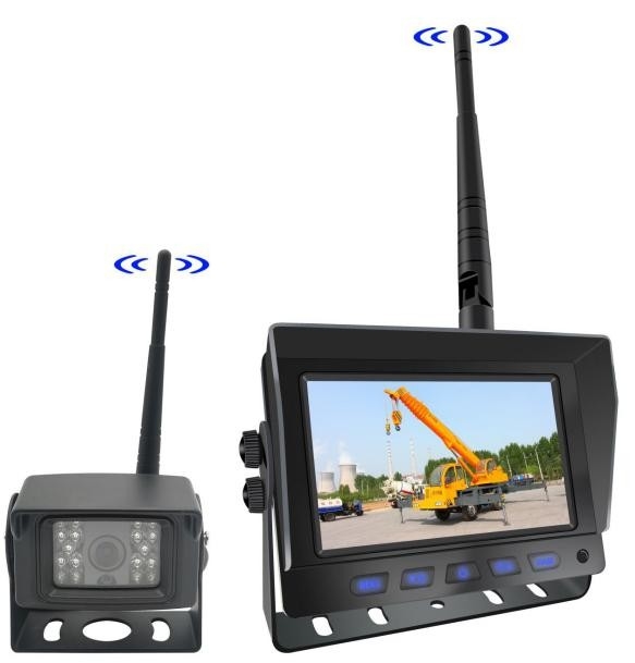 AHD Digital Wireless Car Reversing Backup Camera Kit Forklift Truck Van Wireless TFT Car Monitor Sistem