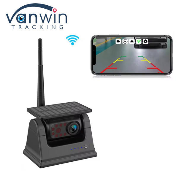 Baterai surya dapat diisi ulang Wireless Backup Bus Rear View WiFi Kamera 1080P Magnetic Base dengan aplikasi WIFI