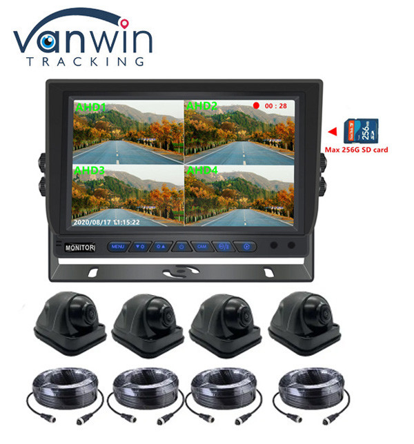 9 Inch 1080P Quad Car Monitor Dengan DVR Fungsi Dukungan 256G SD Card Video Recording