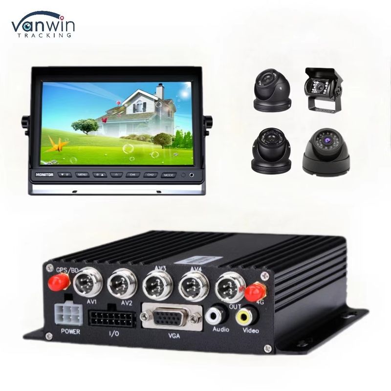 DC 12V 36V H.265 4CH HD 1080P Car Mobile DVR Dash Cam Recorder dengan Transfer Wireless