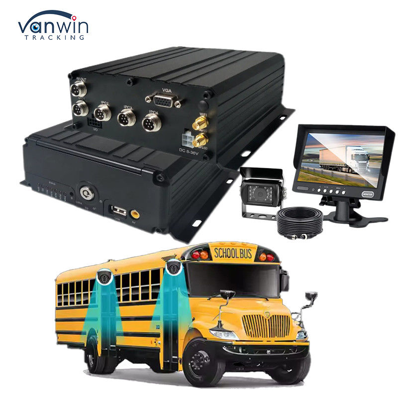 Kartu penyimpanan mobil AHD 1080P 4CH Hard Drive Mobile DVR High Definition Video Monitor