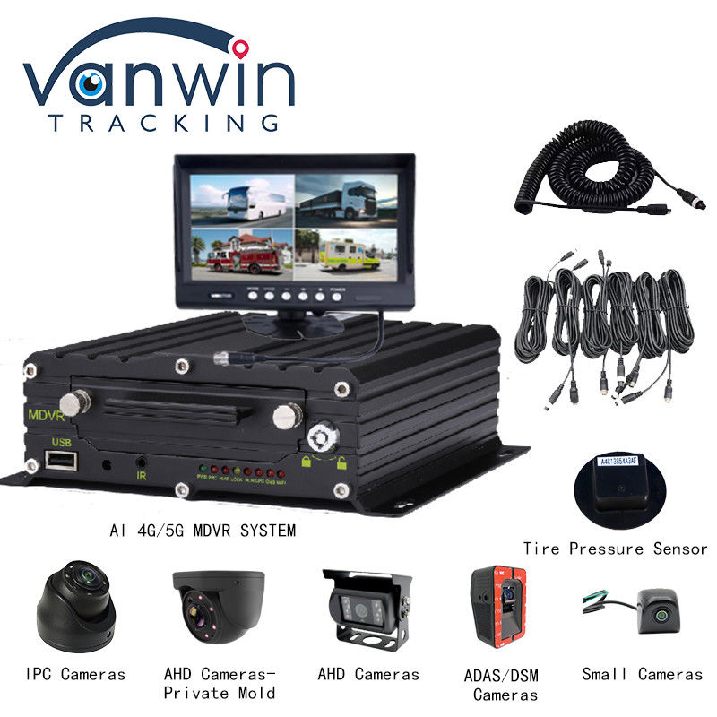 4G 5G WIFI GPS 8 CH AI Mobile DVR ADAS DMS Dengan HDD SSD SD Card Untuk Mobil Bus Truk
