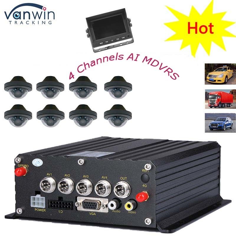 4G GPS WIFI Dual SD Card 4 Channel MDVR 1080P HDD AI DVR untuk Bus Cars Floklift