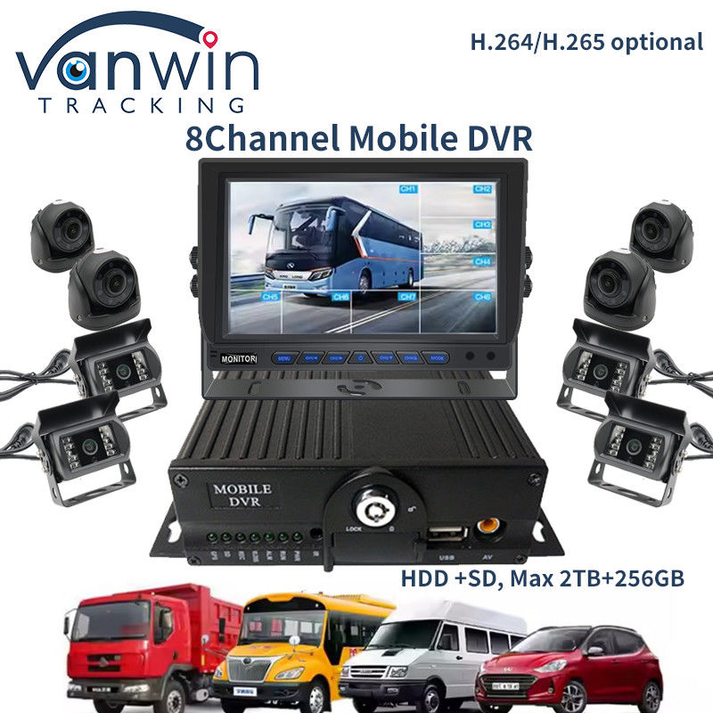8 Channel 1080P AHD Mobile DVR Kendaraan CCTV MDVR 2TB HDD Untuk Truk Taksi Bus