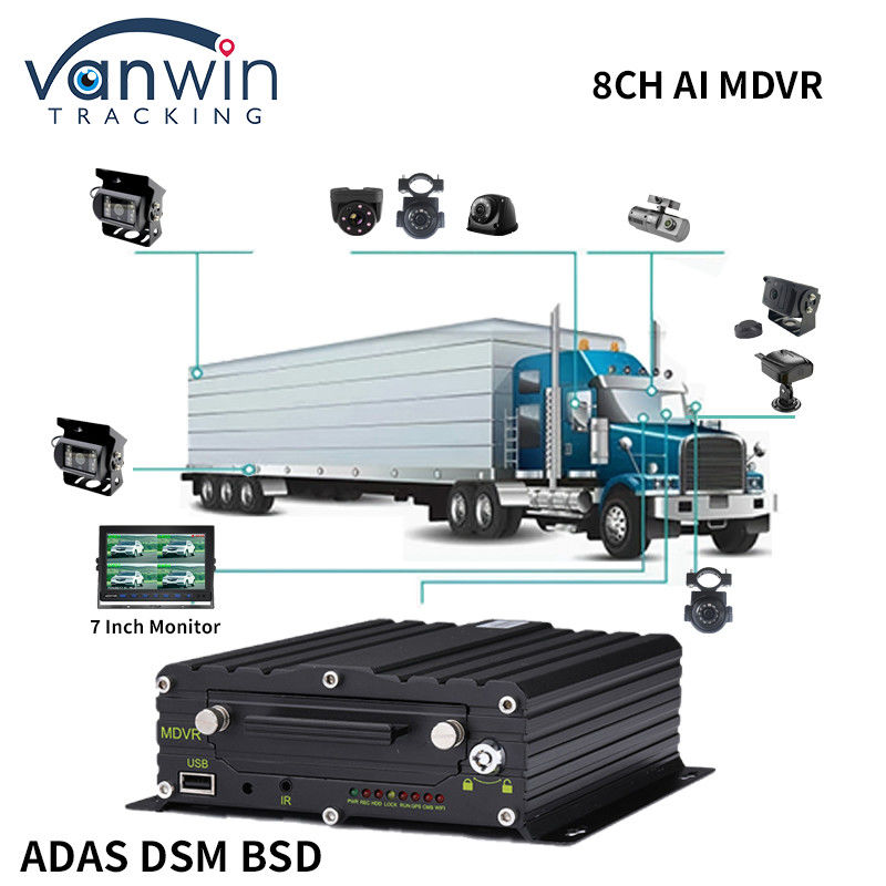 8CH CCTV Recorder Mobil MDVR AI Keamanan Sistem Peringatan Dini Mobile DVR ADAS DMS BSD
