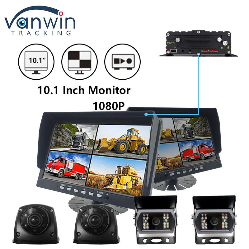 10.1 inci IPS Keamanan TFT Mobil Monitor HD 1080P Tampilan Untuk Truk Bus Kendaraan Kamera