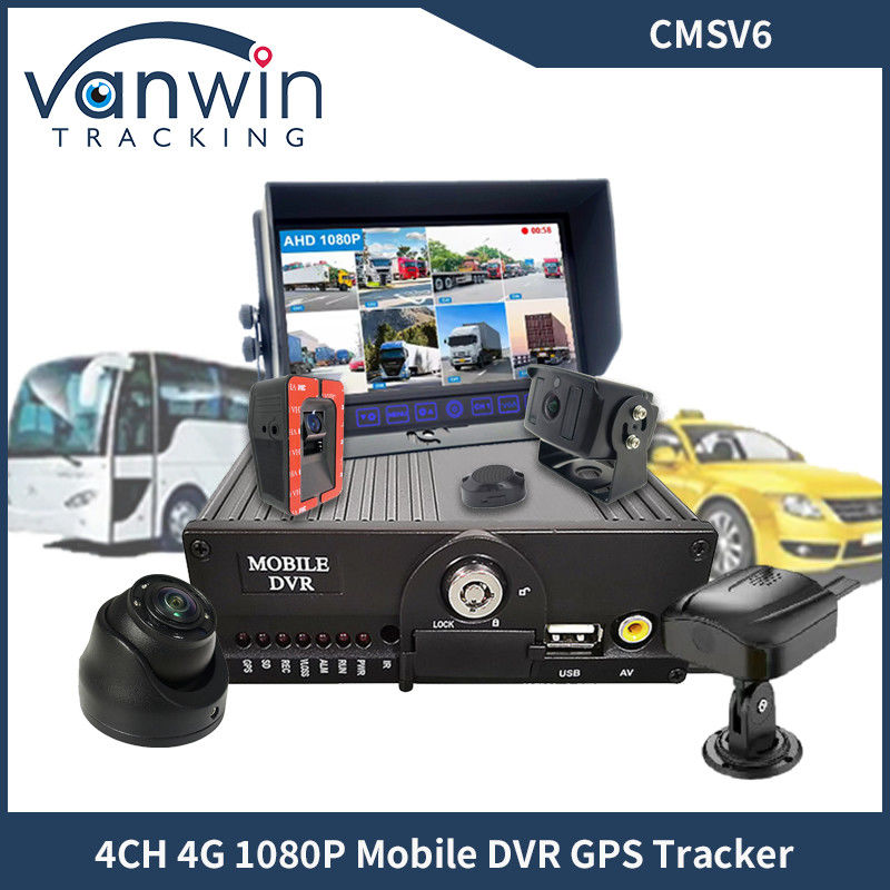 4CH Dual SD Card GPS MDVR Kamera Dengan 4G WiFi Mobile DVR Sistem Keamanan Bus Sekolah