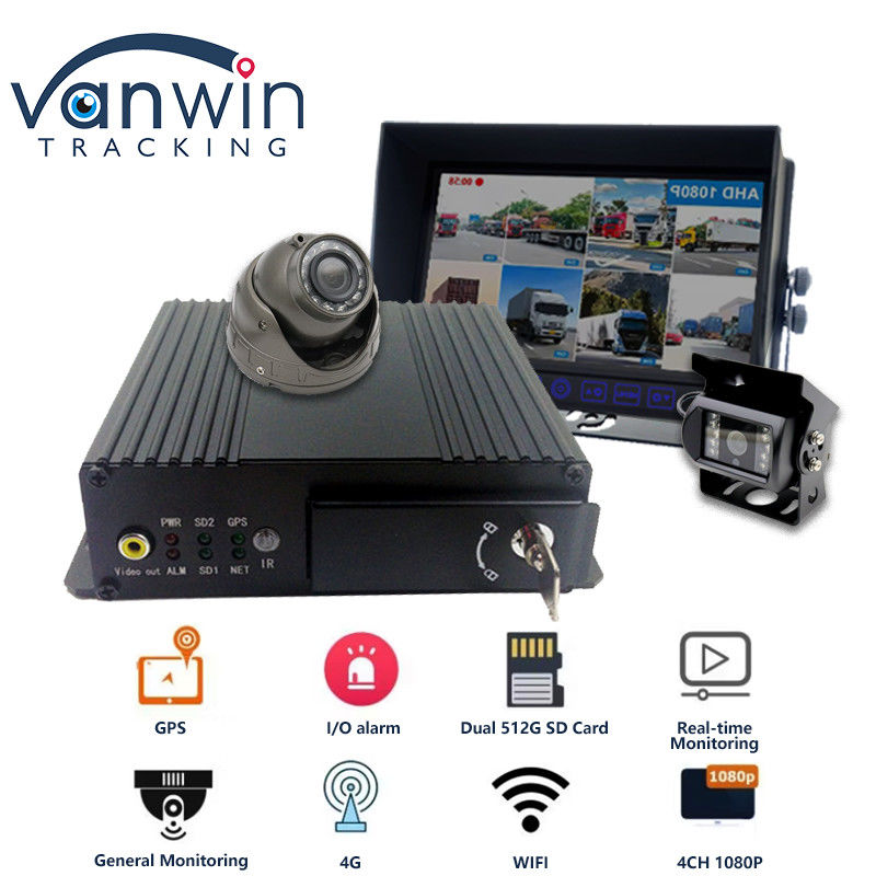 MAX 512GB Dual SD Card Storage 4CH Mobile DVR Dengan 4G GPS 1080P Full HD SD Card Mdvr